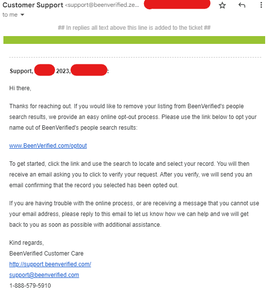 BeenVerified's In-Browser Customer Support Messenger