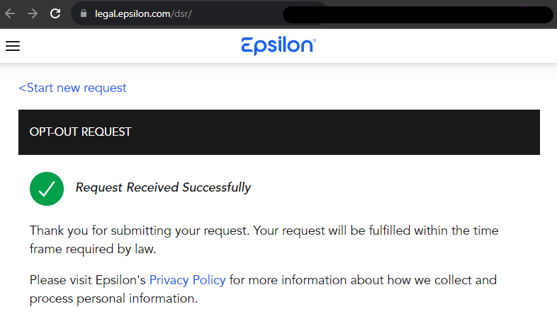 Request an Opt-Out Online Using Epsilon's Privacy Form