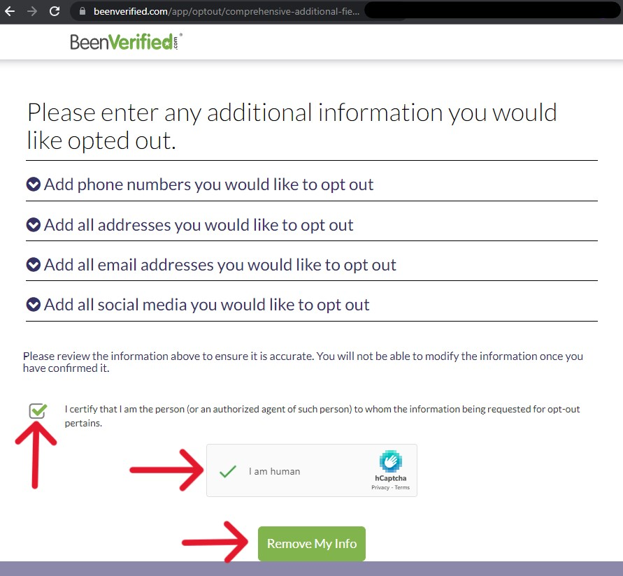 Information Needed to Opt-Out of Ownerly