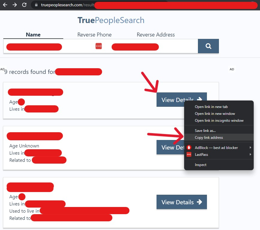 TruePeopleSearch Opt-Out