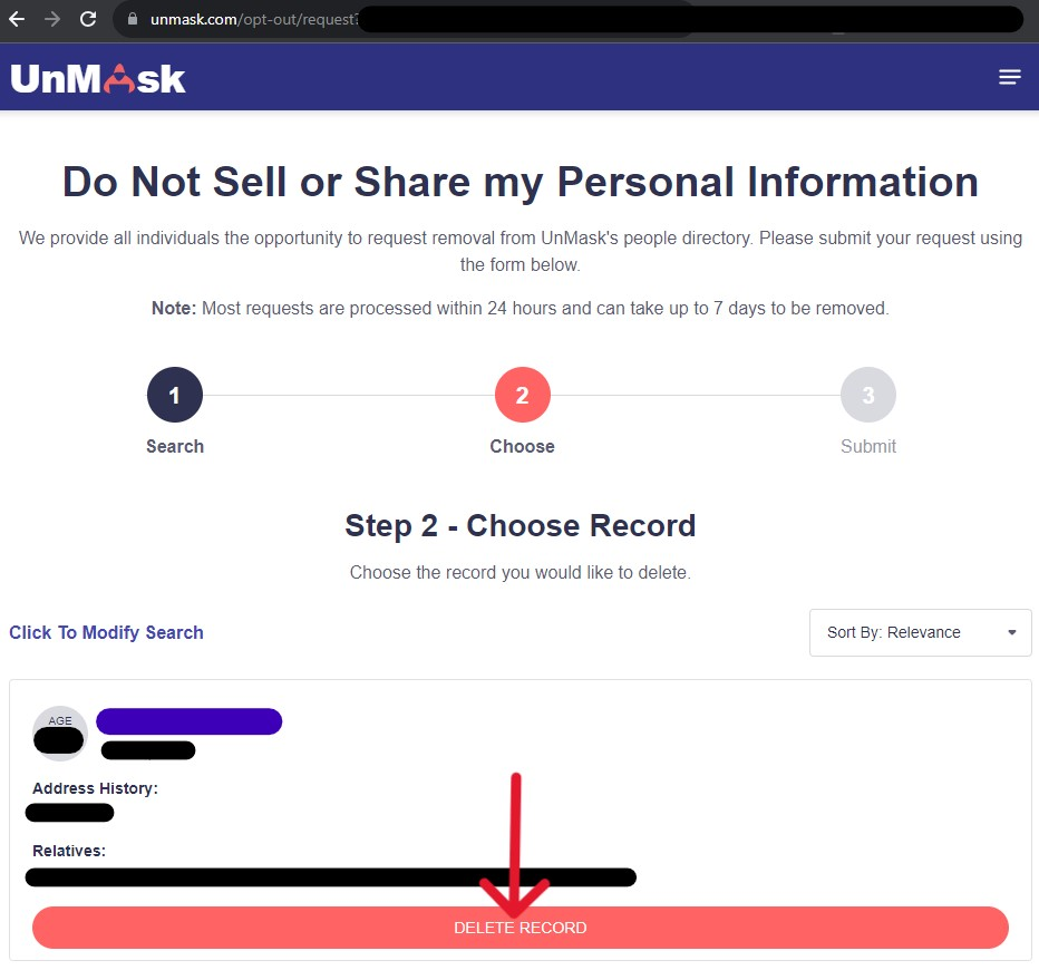 Unmask.com Opt-Out